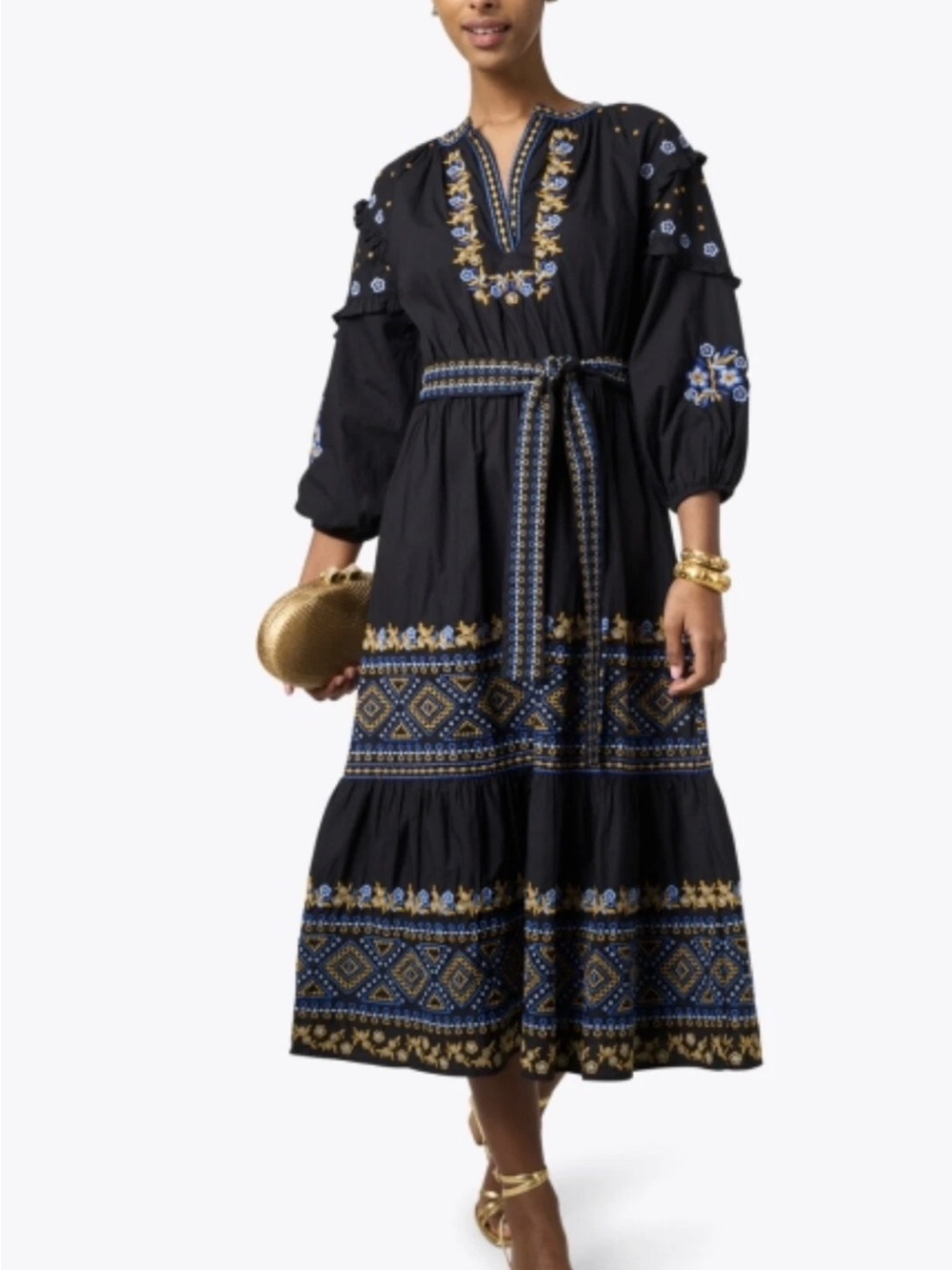 Shoshanna Embroidered Cotton Daria Dress
